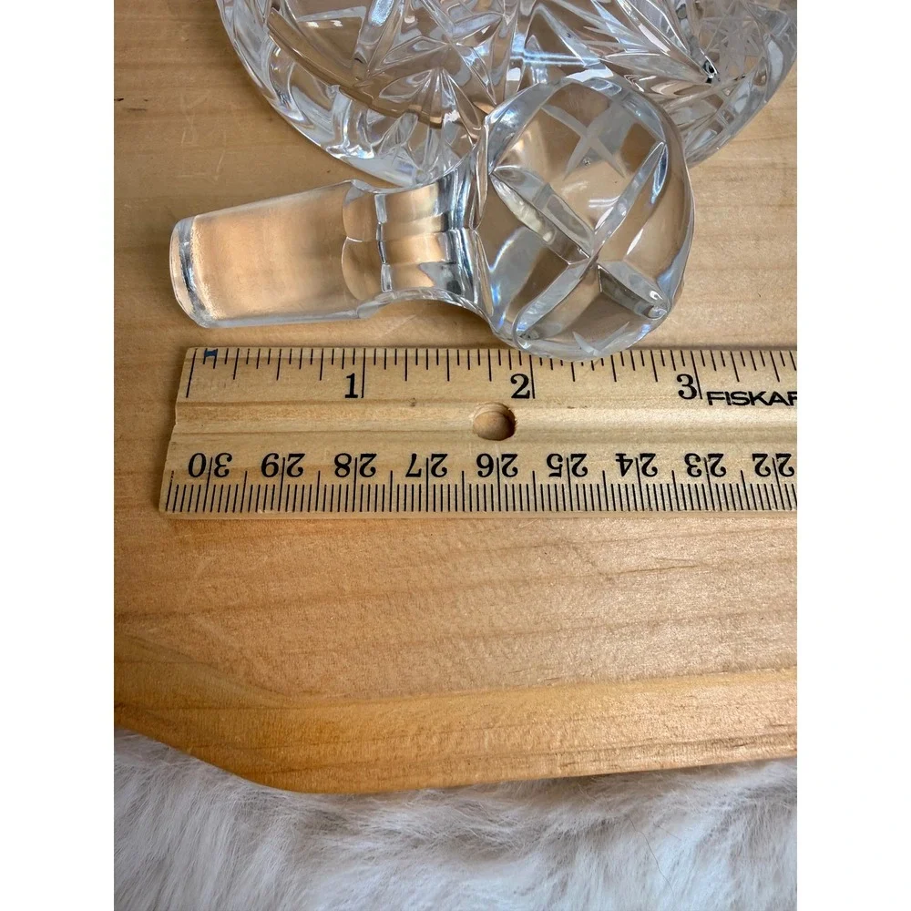 Vintage Lead Crystal Ships Decanter Pinwheel Starburst Cut Glass with Stopper